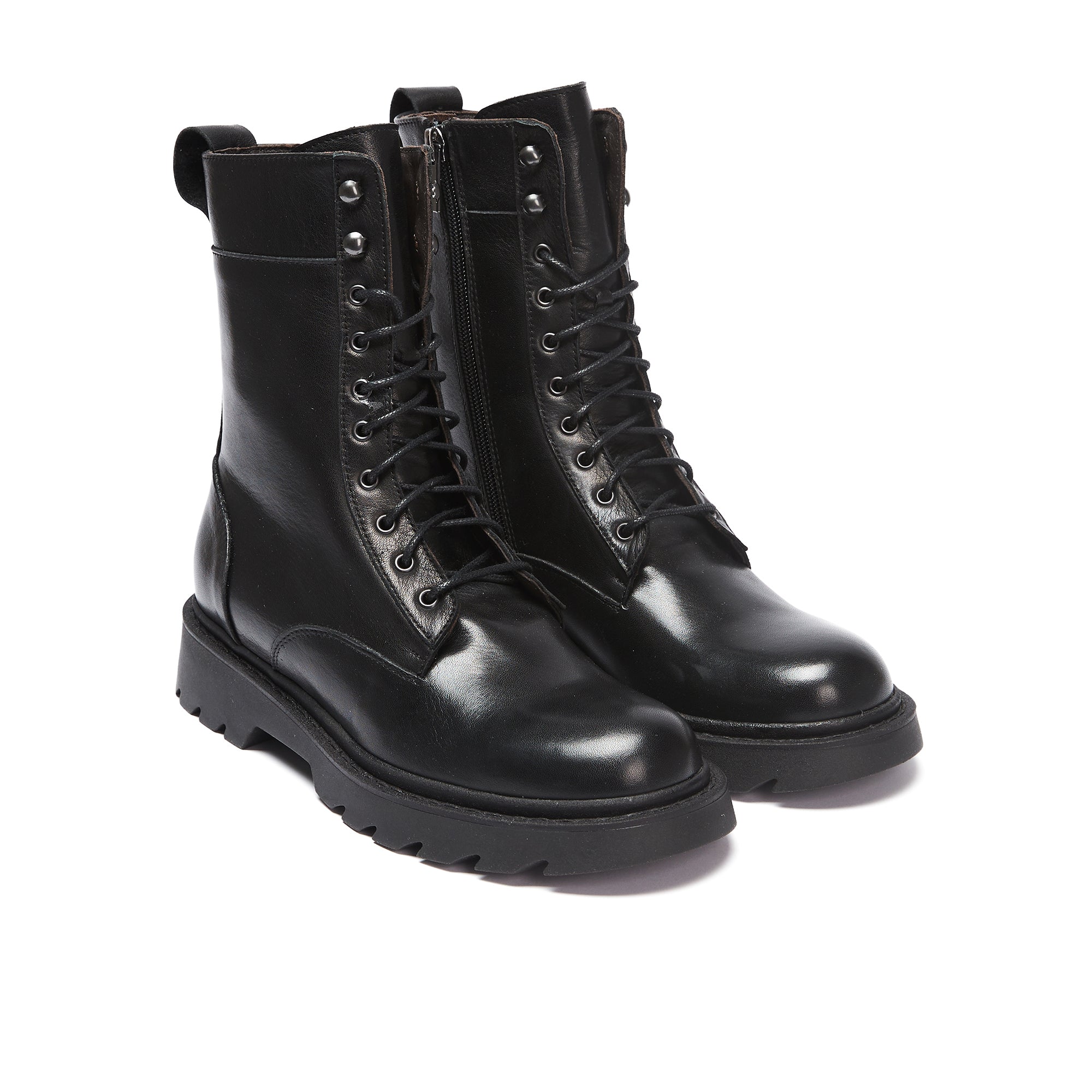 Frank Daniel - Bottines À Lacets Montantes - Noir - Femme