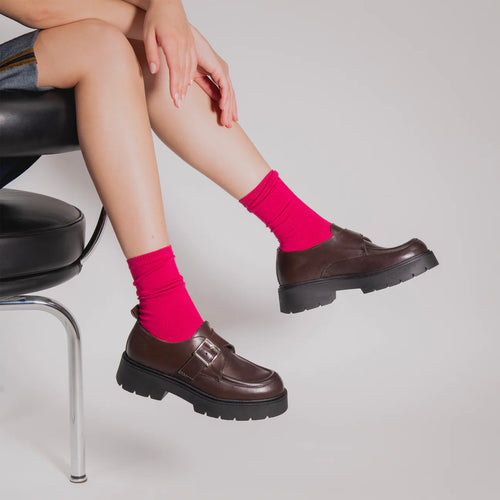 Frank Daniel - Mocassin À Boucle - Marron Foncé - Femme