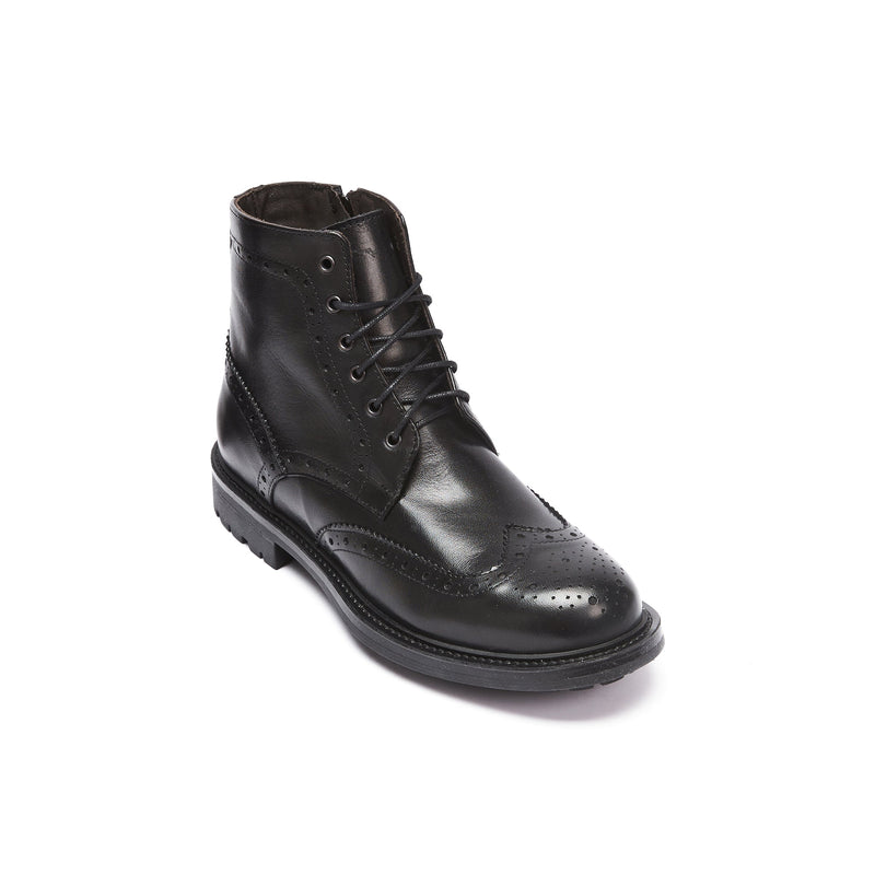 Frank Daniel - Botas Con Cordones Y Aletas - Negro - Mujer
