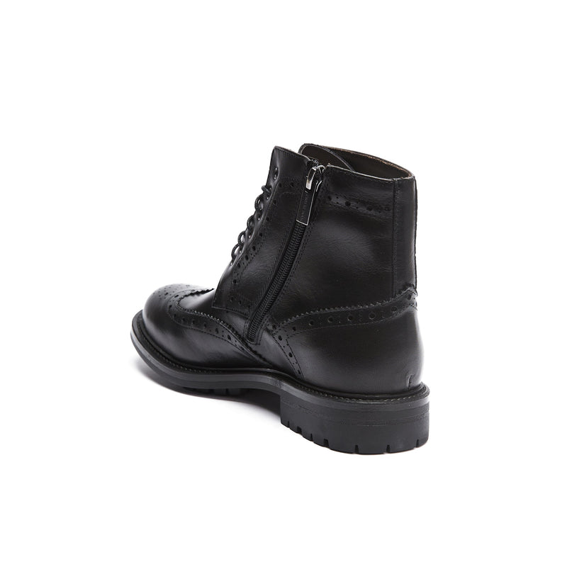 Frank Daniel - Botas Con Cordones Y Aletas - Negro - Mujer