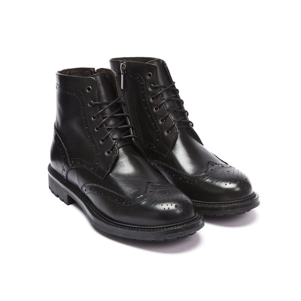 Frank Daniel - Lace-up Boots With Fins - Black - Women