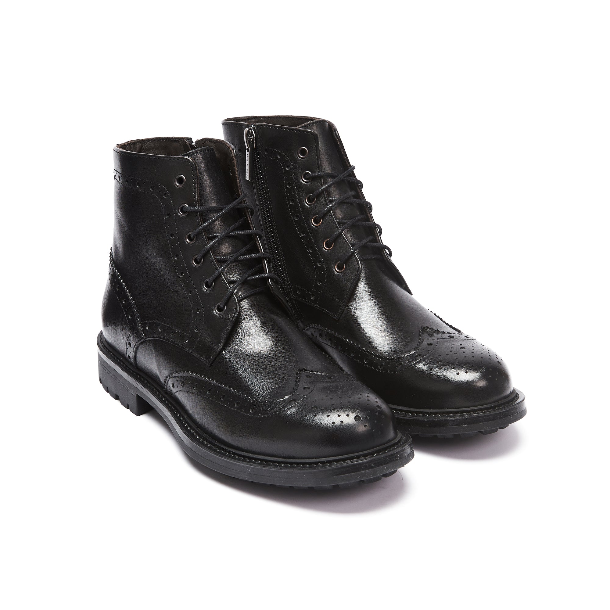 Frank Daniel - Lace-up Boots With Fins - Black - Women