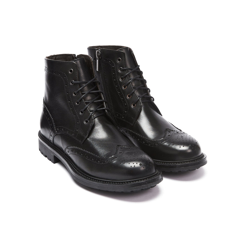 Frank Daniel - Botas Con Cordones Y Aletas - Negro - Mujer