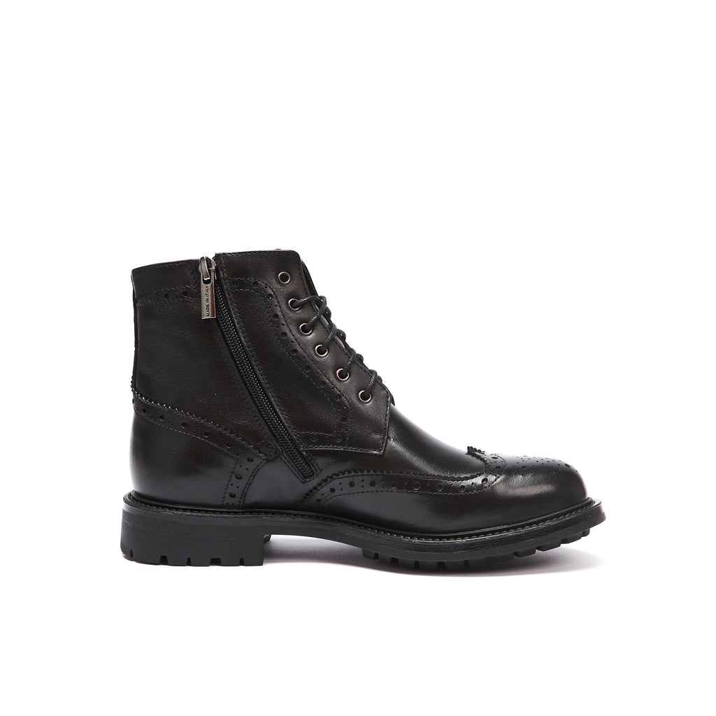Frank Daniel - Lace-up Boots With Fins - Black - Women