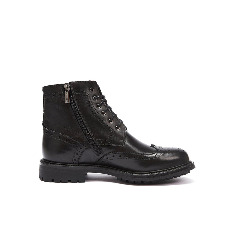 Frank Daniel - Botas Con Cordones Y Aletas - Negro - Mujer