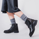 Frank Daniel - Botas Con Cordones Y Aletas - Negro - Mujer