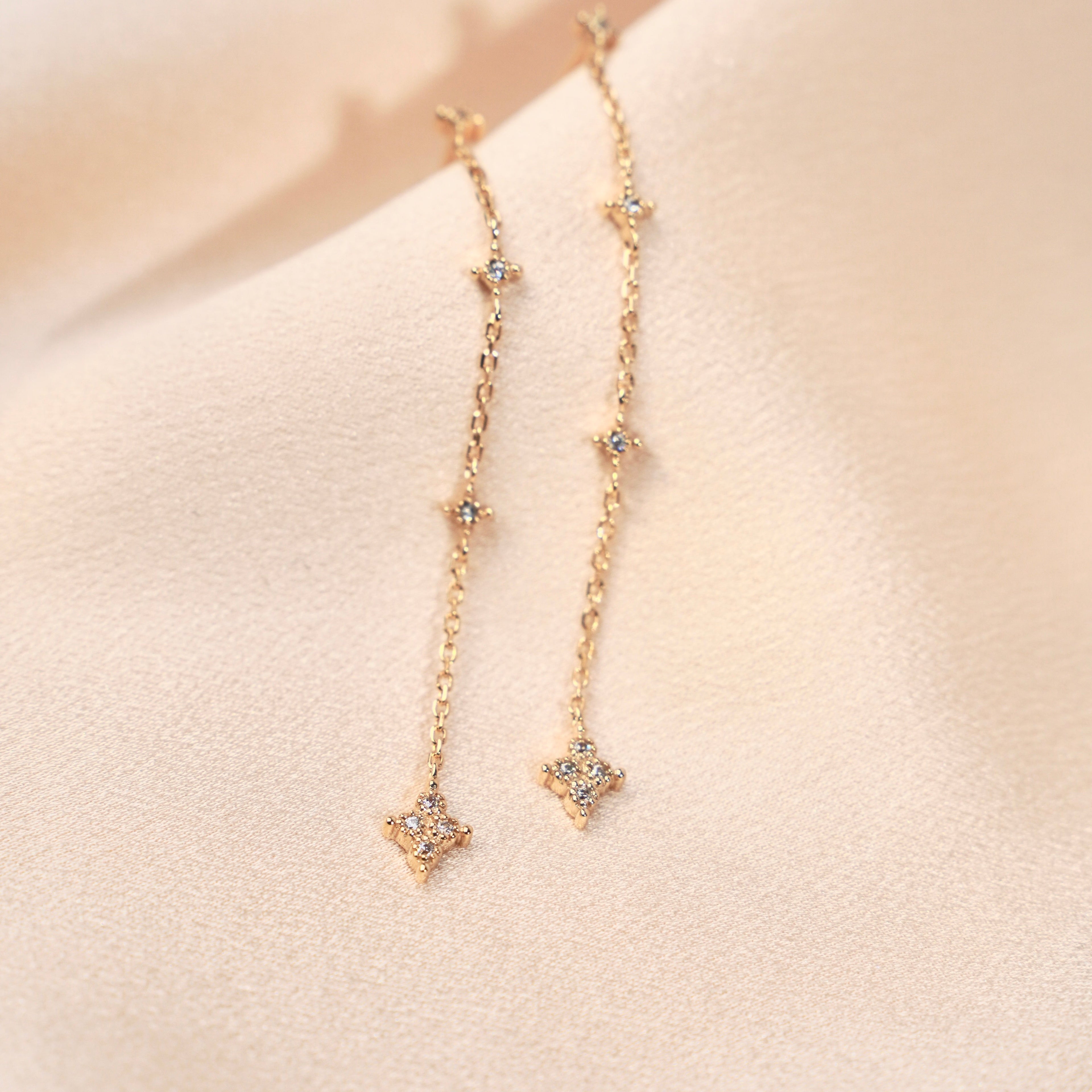 Boucles D'Oreilles Pendantes Étoile