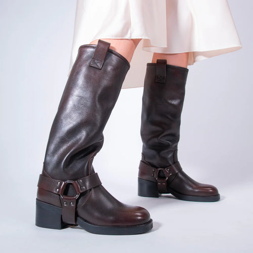 Frank Daniel - Bottes De Motarde - Marron - Femme