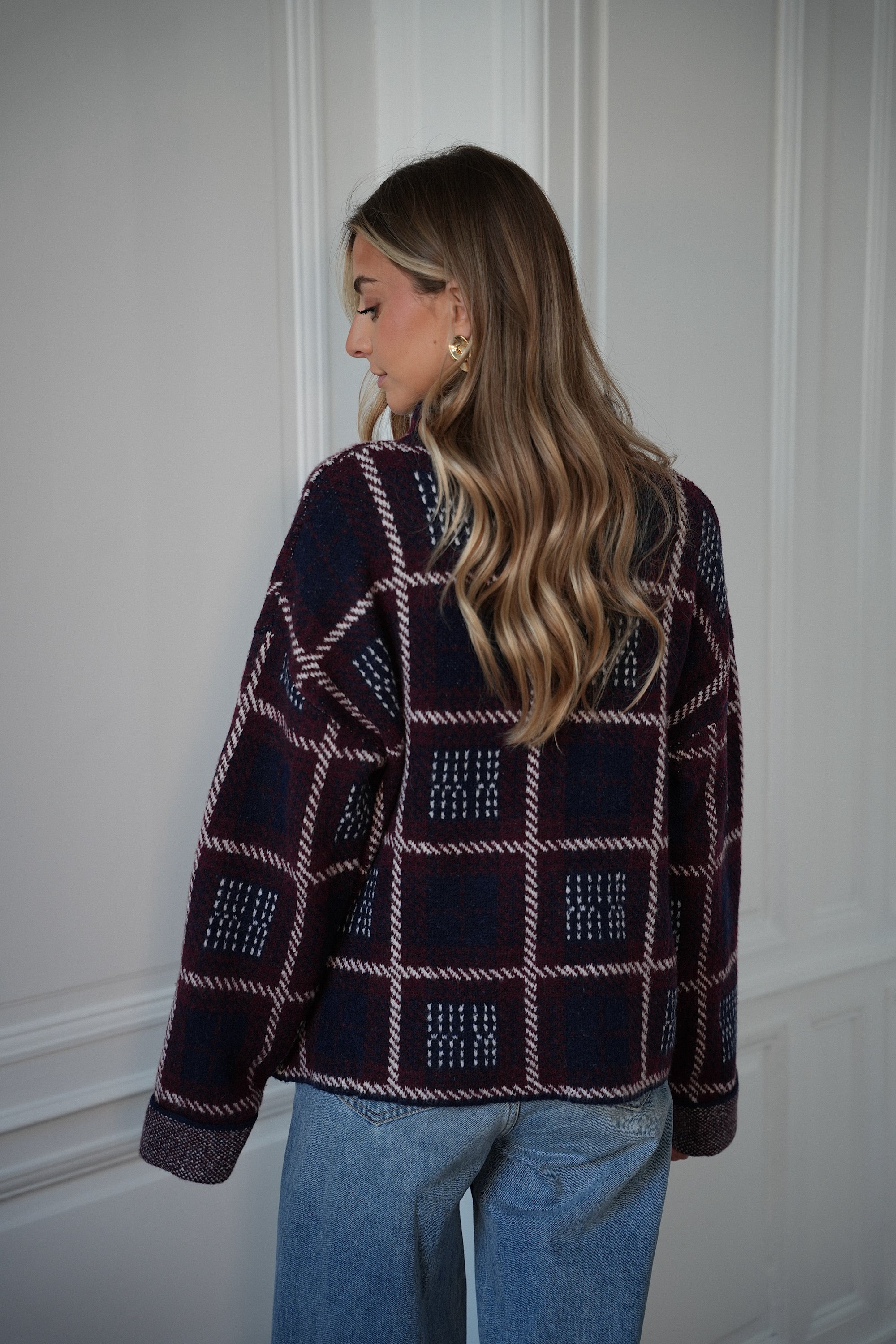 Pull À Carreaux Nala - Marine