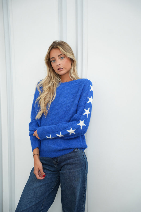 Maglione stelle Yola - Blu