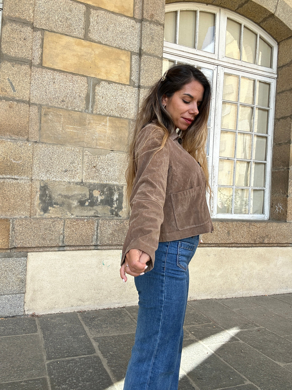 Chaqueta efecto ante Aline