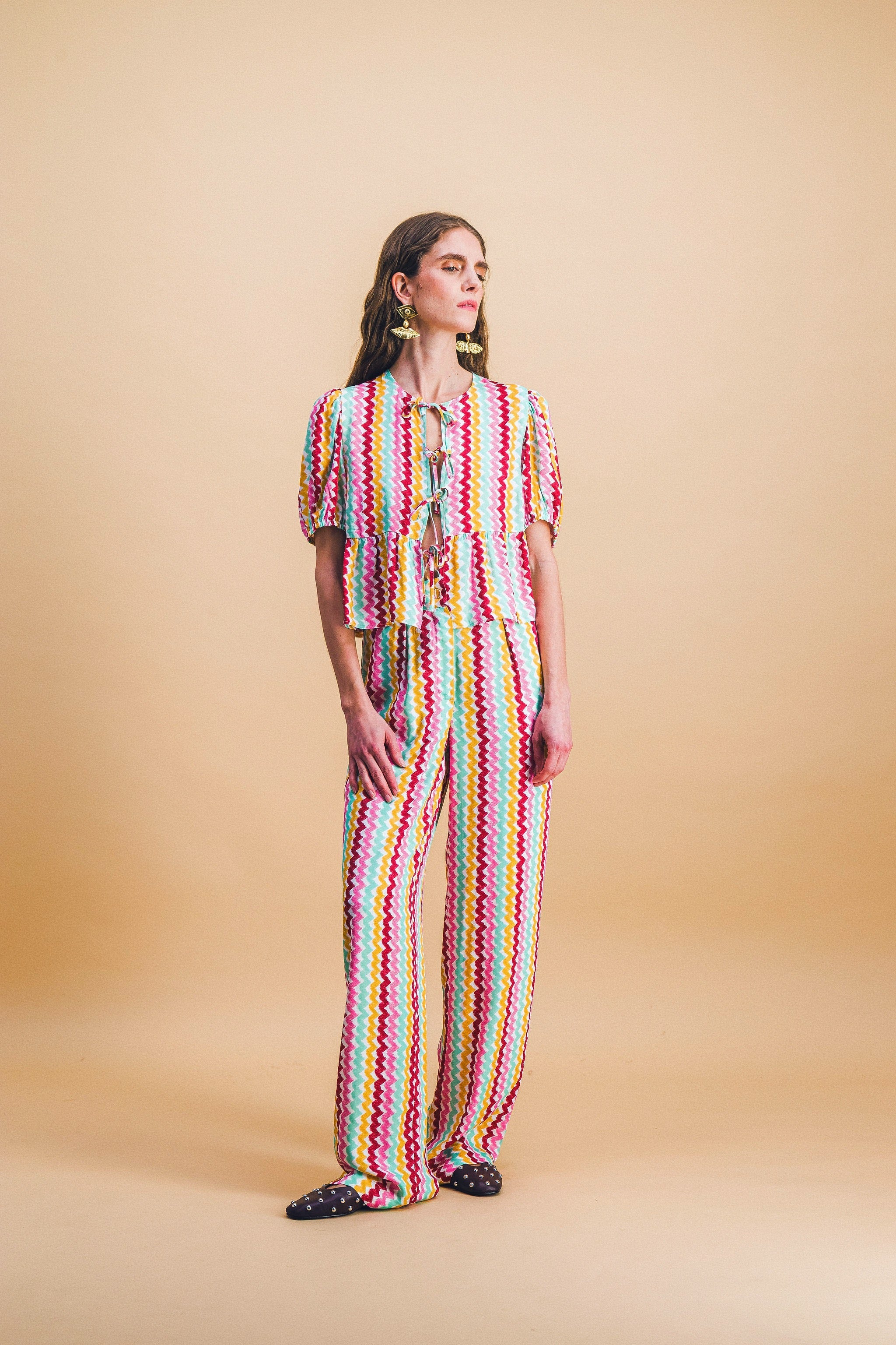 Pantalon Tilda Rainbow Orphism Lines