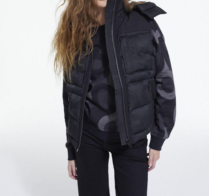 The Kooples - Sleeveless Down Jacket With Contrasted Yoke - Femme