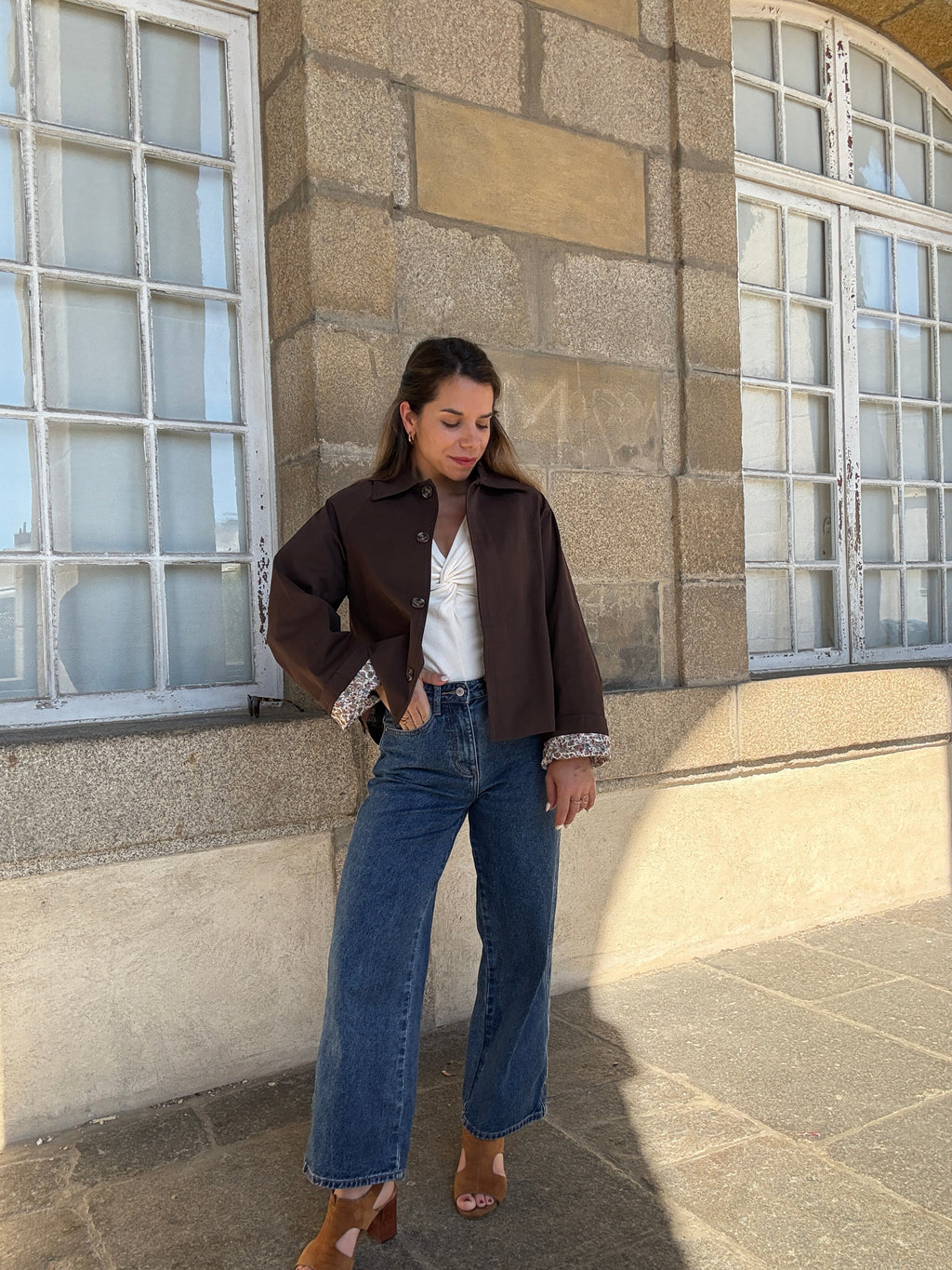 Chaqueta trench Edith de algodón Liberty marrón