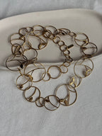 Collar Largo Kenzo Vintage - Eslabones Circulares y Hojas