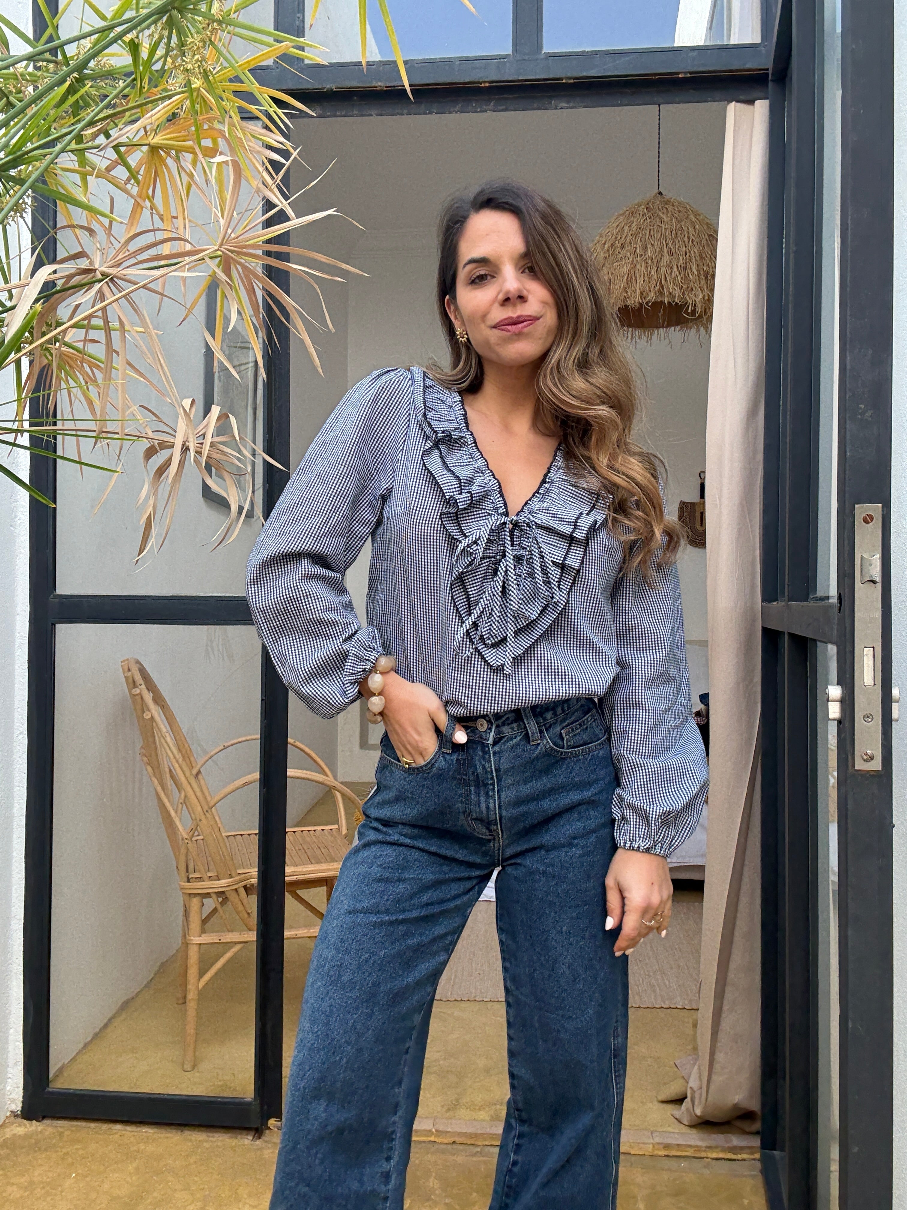 Blusa Stella Vichy Azul Marino
