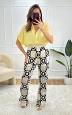 Elouan Crochet Trousers - Ecru and Black