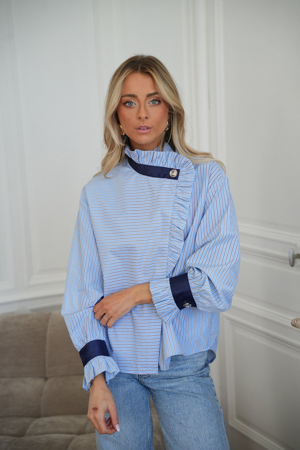 Blouse Rayée Sylia - Bleue