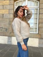 Maille en mohair et laine Gaia beige