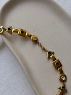 Vintage Gold-Tone Necklace - Colourful Arrows