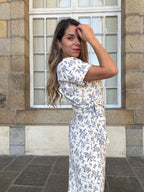 Robe Longue À Noeud Lucia Bleue