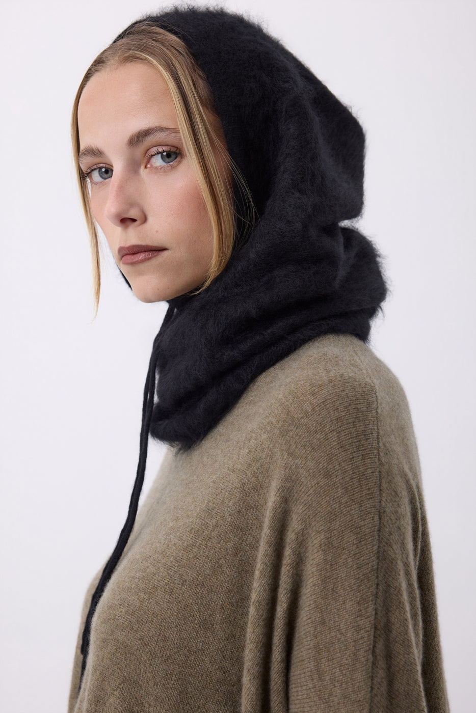 Balaclava – Brushed Cashmere Feather - Noir - Mixte