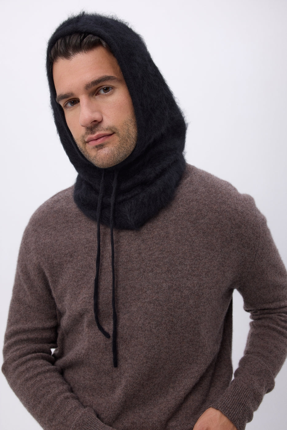 Balaclava – Brushed Cashmere Feather - Noir - Mixte