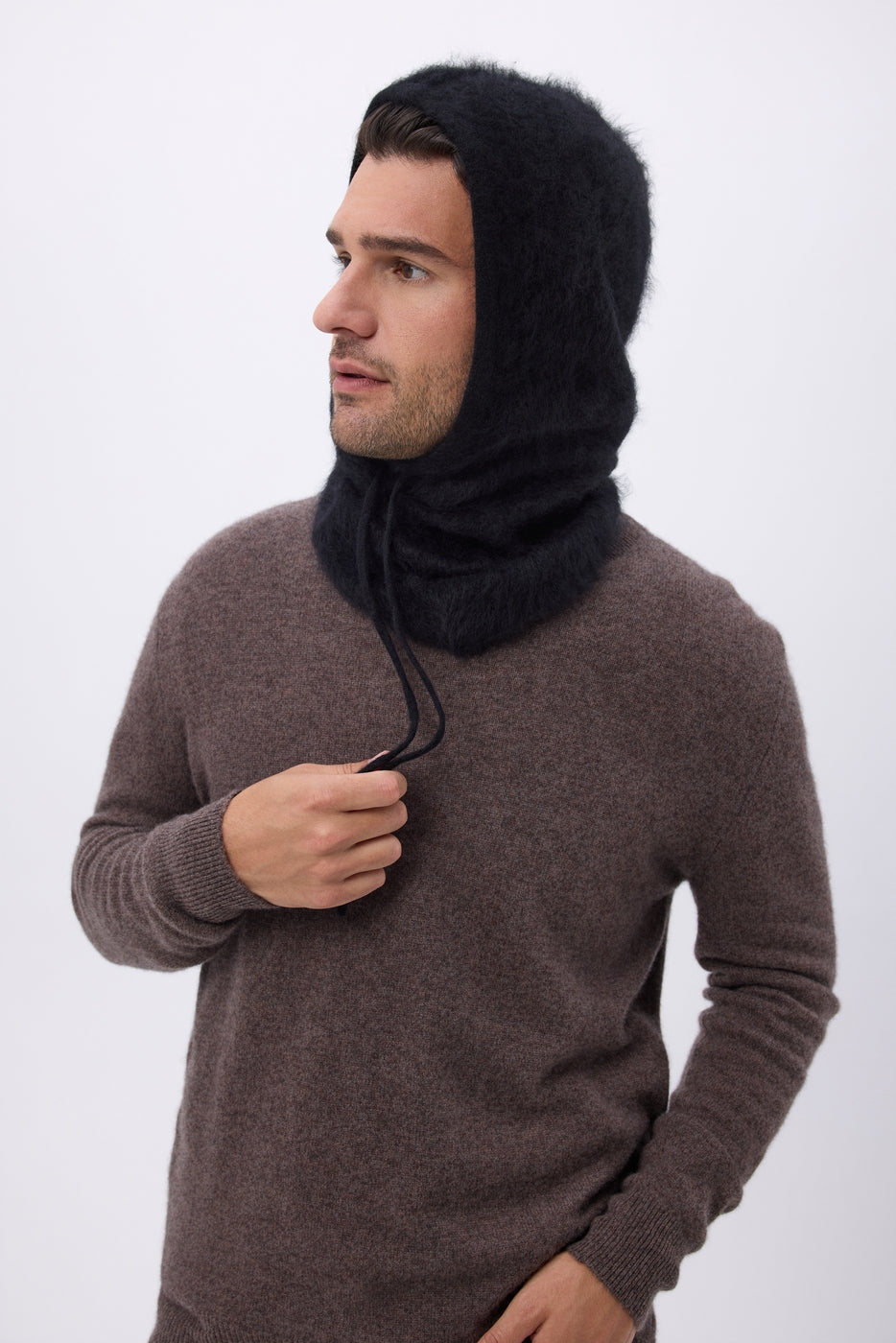 Balaclava – Brushed Cashmere Feather - Noir - Mixte