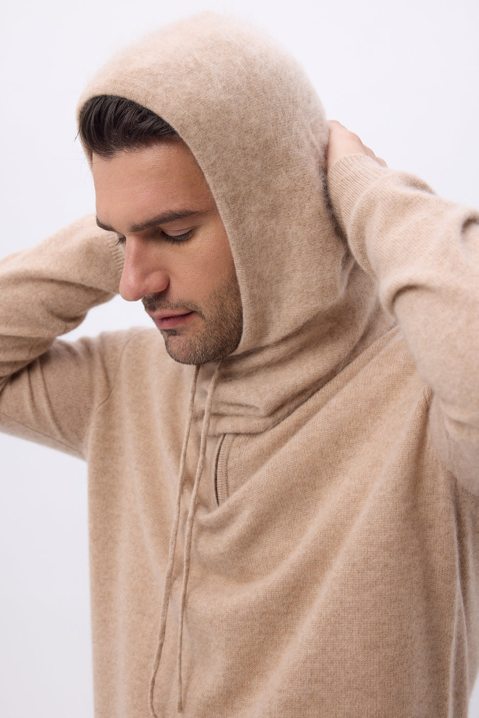 Balaclava – Brushed Cashmere Feather - Beige Creme - Mixte