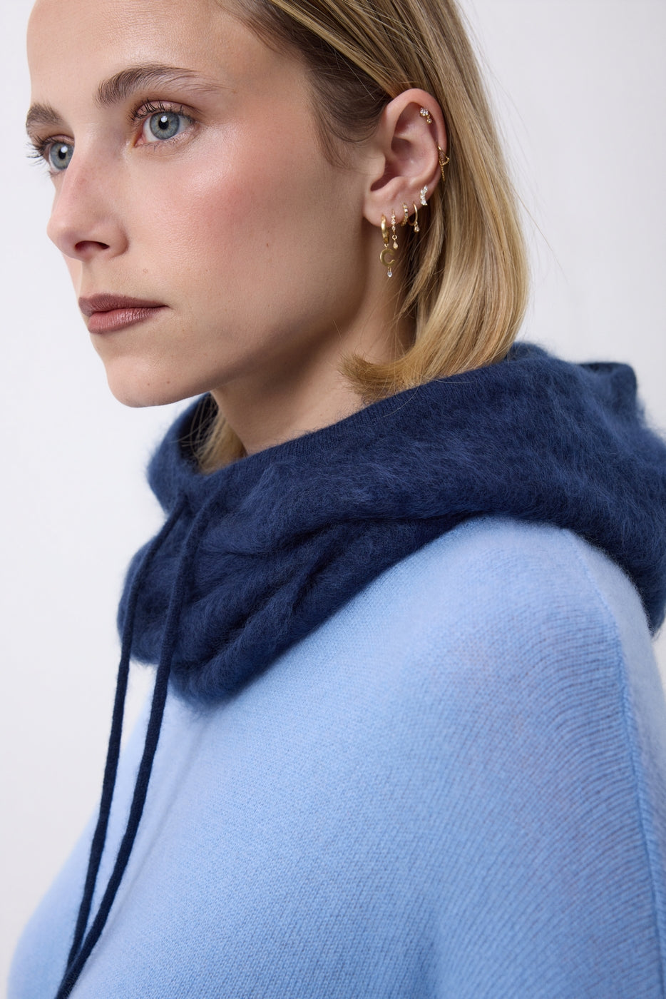 Balaclava – Brushed Cashmere Feather - Bleu Marine - Mixte
