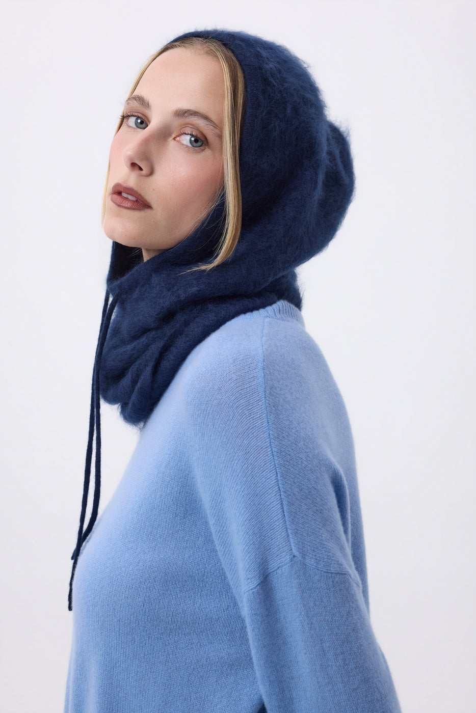 Balaclava – Brushed Cashmere Feather - Bleu Marine - Mixte