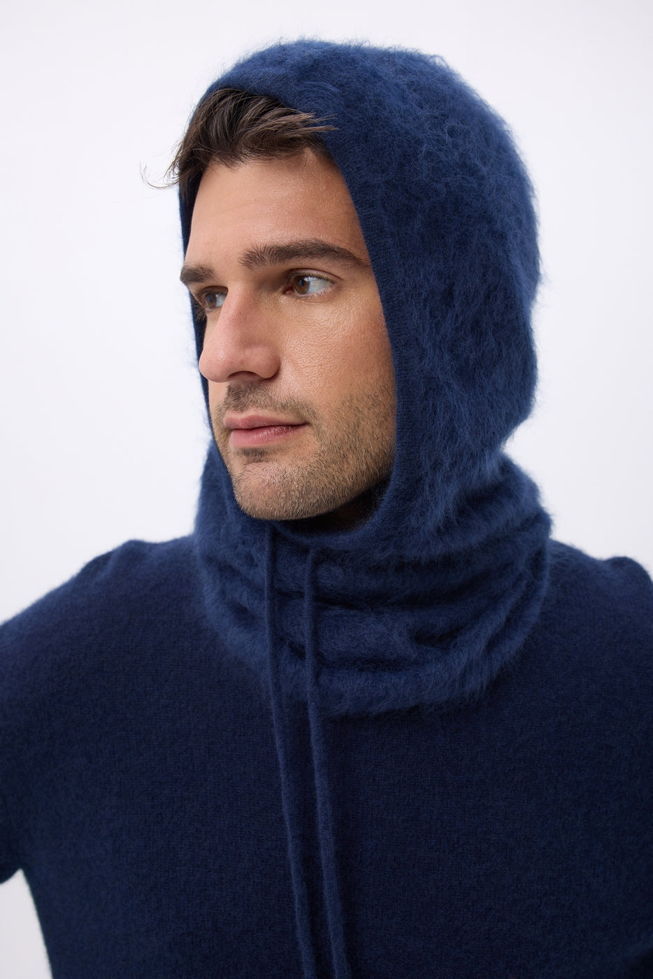 Balaclava – Brushed Cashmere Feather - Bleu Marine - Mixte