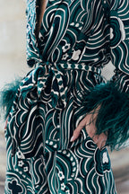 Diane Feather Jacket - Green Cosmic