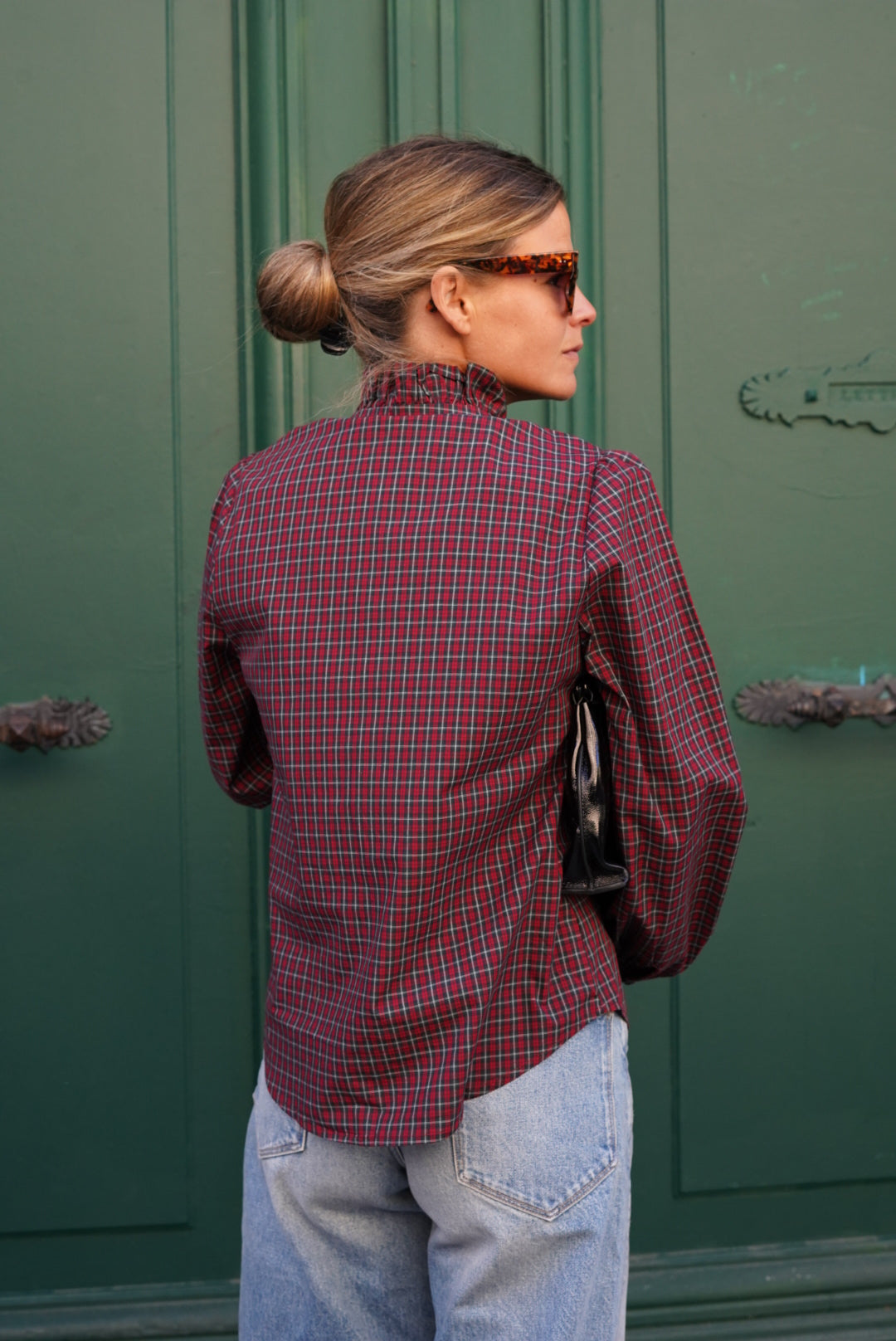 Philippine Checkered Blouse Red/Dark Green