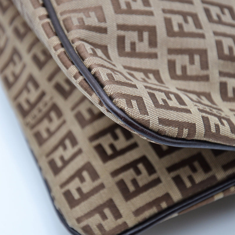 Fendi Baguette Toile Zucchino Jacquard Marron