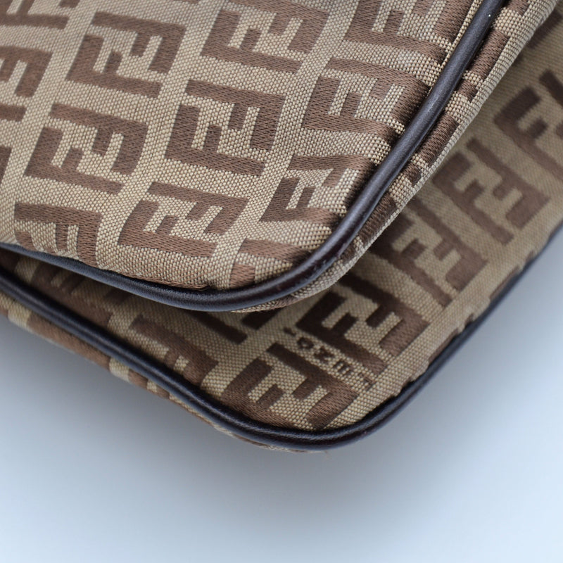 Fendi Baguette Toile Zucchino Jacquard Marron