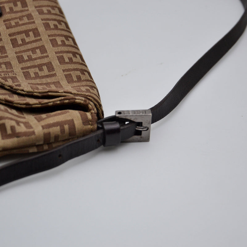 Fendi Baguette Toile Zucchino Jacquard Marron
