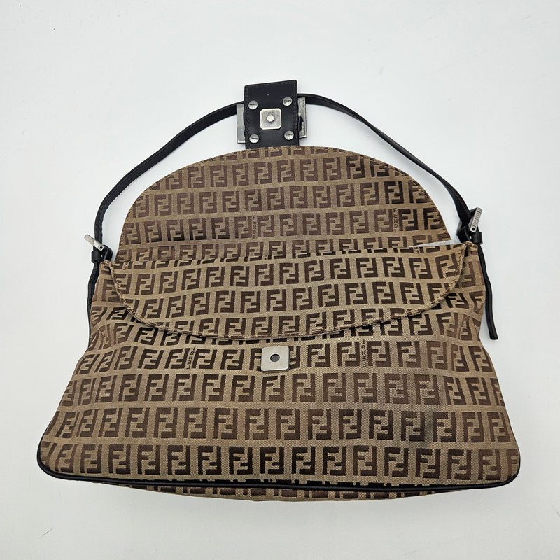 Fendi Baguette Toile Zucchino Jacquard Marron