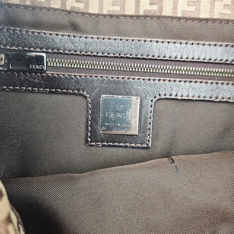 Fendi Baguette Toile Zucchino Jacquard Marron