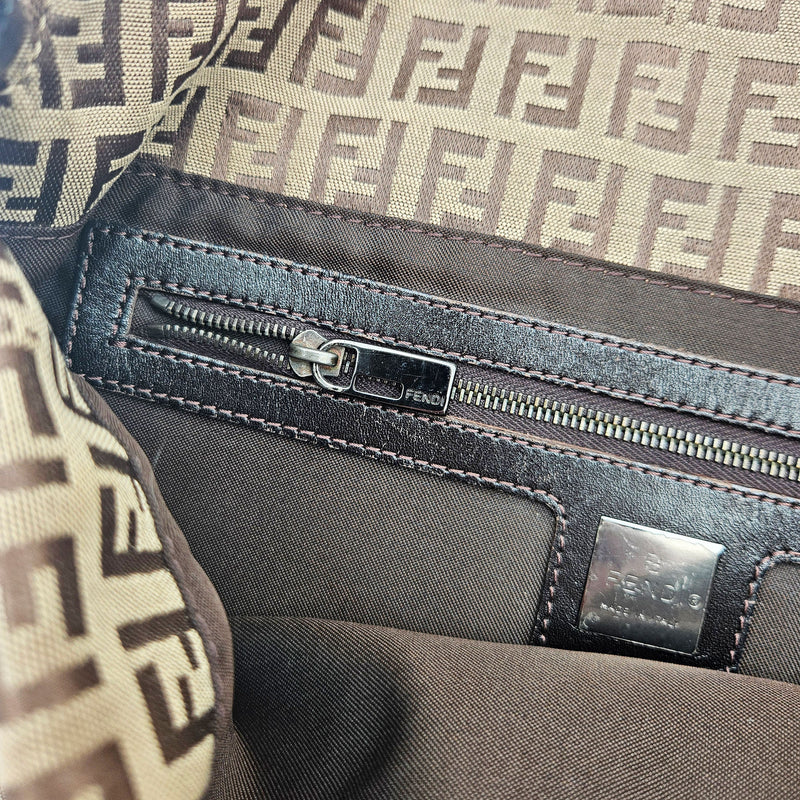 Fendi Baguette Toile Zucchino Jacquard Marron