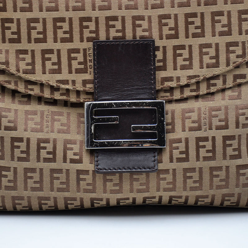 Fendi Baguette Toile Zucchino Jacquard Marron