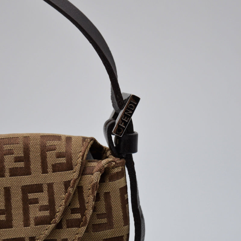 Fendi Baguette Toile Zucchino Jacquard Marron