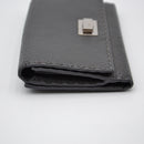 Portefeuille Fendi Selleria Cuir Grainé Gris Anthracite Unisexe