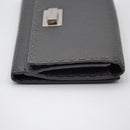 Portefeuille Fendi Selleria Cuir Grainé Gris Anthracite Unisexe
