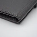Portefeuille Fendi Selleria Cuir Grainé Gris Anthracite Unisexe