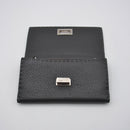 Portefeuille Fendi Selleria Cuir Grainé Gris Anthracite Unisexe