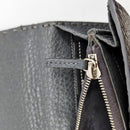 Portefeuille Fendi Selleria Cuir Grainé Gris Anthracite Unisexe