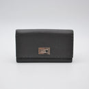 Portefeuille Fendi Selleria Cuir Grainé Gris Anthracite Unisexe