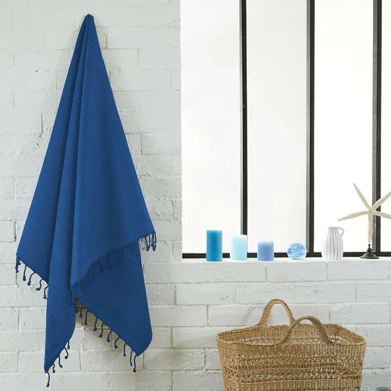 Fouta Eponge Unie Ocean Blue - 100 x 200 cm | Towel