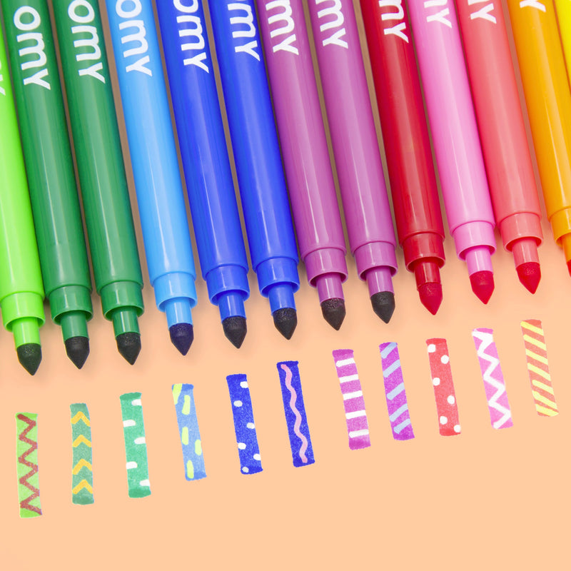 Feutres magiques OMY – 16 couleurs fluos effaçables pour dessins enchantés 
